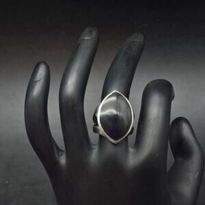 MWS Sterling Silver Onyx Ring Size 6.5 925